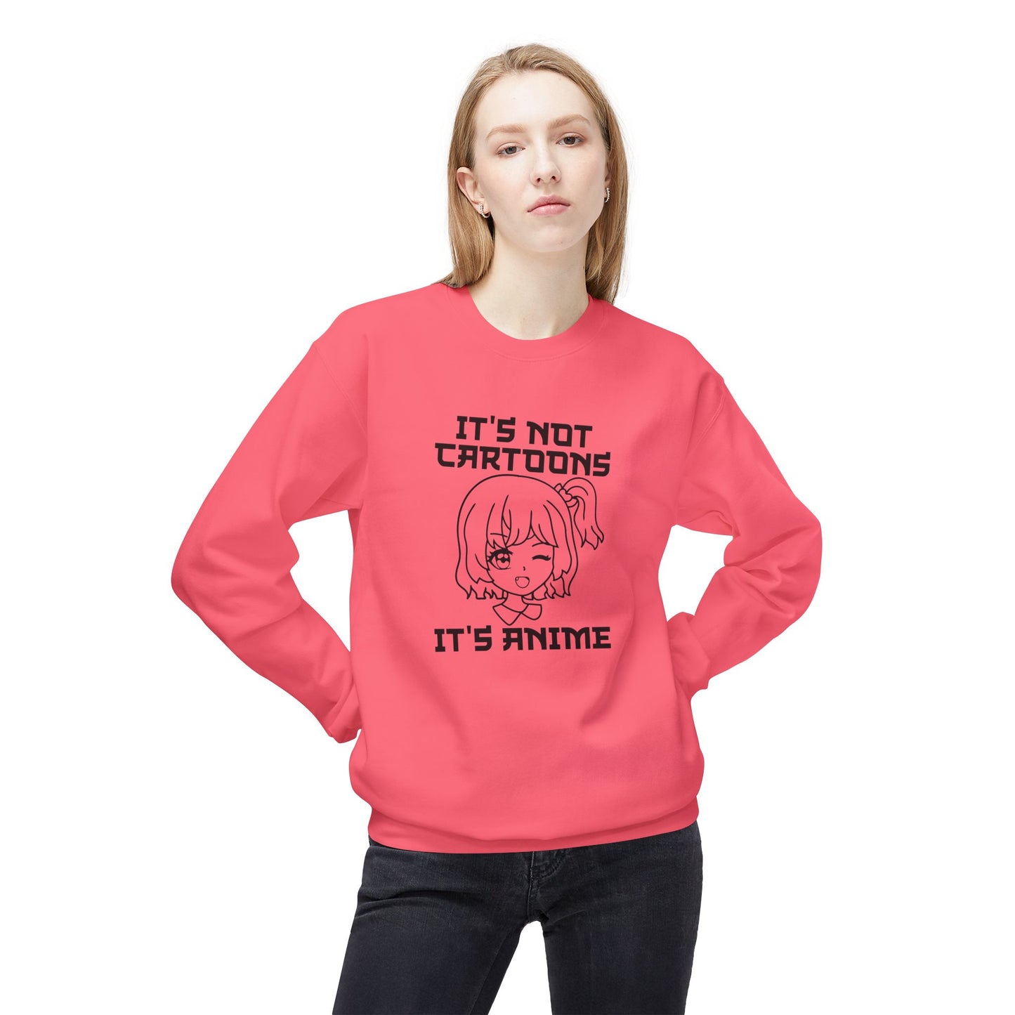 Anime Sweatshirt - It's Not Cartoons, Gift for Anime Fans, Casual Wear, Cozy Hoodie Alternative, Perfect for Conventions