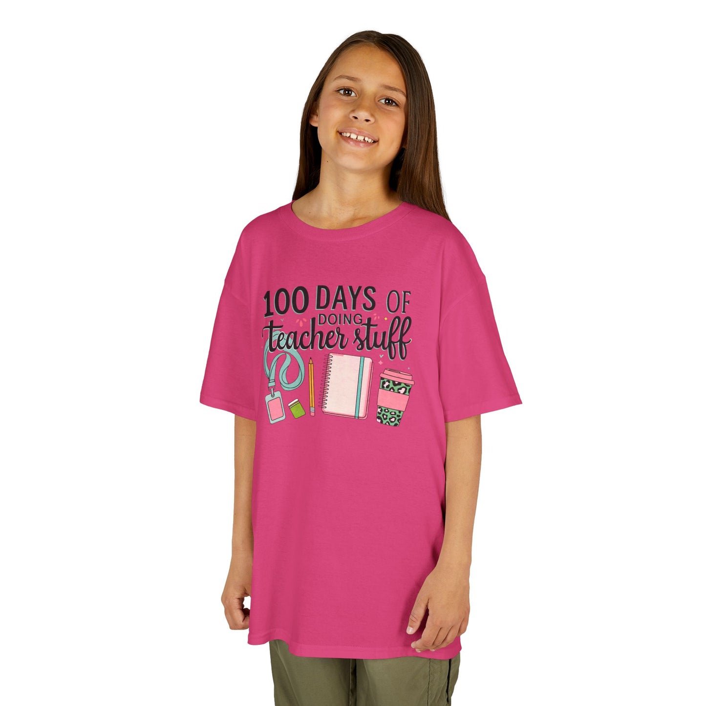 Teacher Appreciation Kids Tee, 100 Days of Teacher Stuff Shirt, School Spirit Tee, Gift for Future Educators, Kids' Classroom Apparel