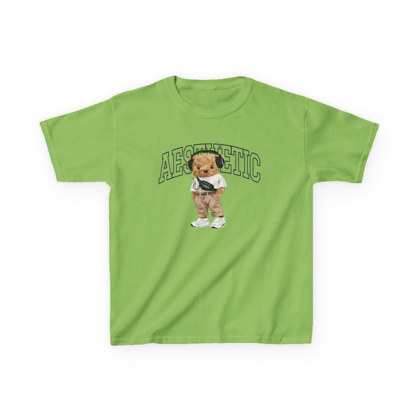 Aesthetic Kids Tee, Trendy Kid's Shirt, Cute Cotton Tee, Stylish Youth Apparel, Perfect Gift for Young Fashionistas Lime