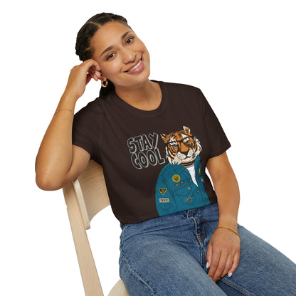Cool Tiger Graphic T-Shirt | Stay Cool Tee, Unisex Sizes, Casual Wear, Gift for Animal Lovers, Everyday Style