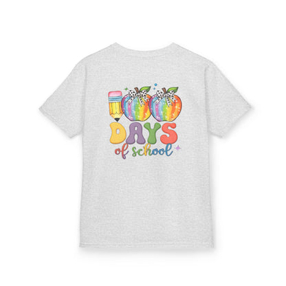 Colorful 100 Days of School Kids Tee, Fun T-Shirt, Back to School, Teacher Gift, Rainbow Design, Kid's Clothing