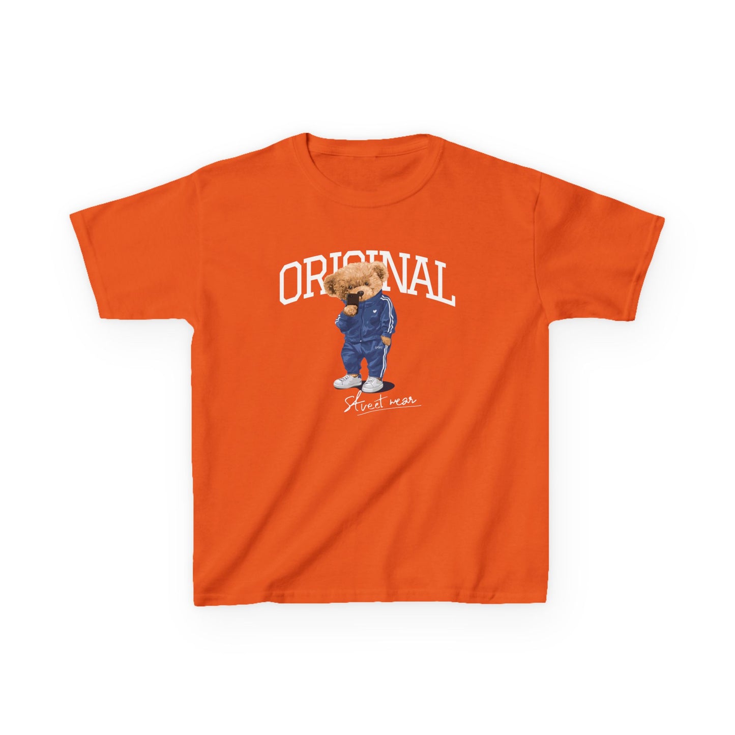 Cozy Kids Graphic Tee with Adorable Bear Design, Cute Kids T-Shirt, Fun Gift for Birthdays, Everyday Wear, Unique Kids Apparel Orange