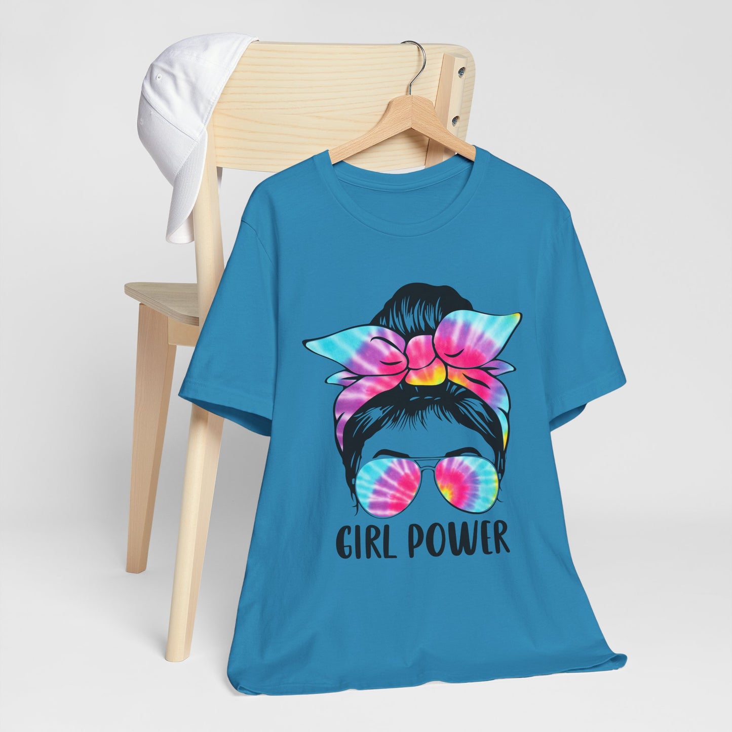 Girl Power Tie-Dye Tee, Unisex Short Sleeve Shirt, Feminist Apparel, Gift for Her, Casual Everyday Wear, Birthday Present