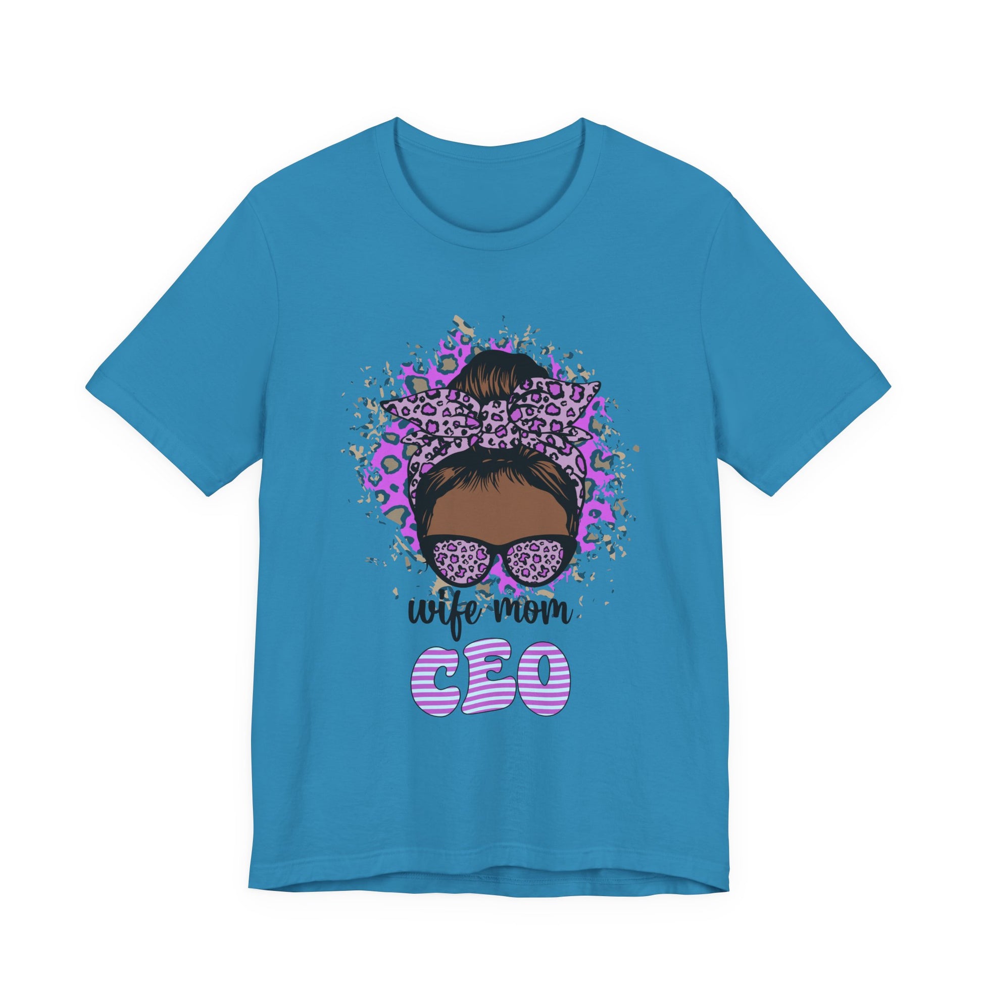 Wife Mom CEO T-Shirt: Empowering Tee for Moms, Gifts for Mother's Day, Women's Casual Wear, Motivational Apparel, Cute Graphic Tee Aqua