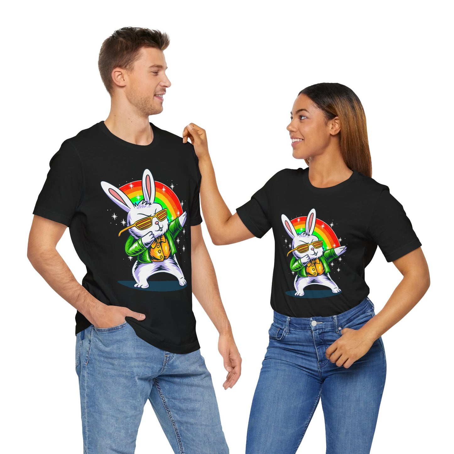 Cool Bunny Vibes Unisex Tee - Retro Rabbit Graphic T-Shirt, Fun Gift, Summer Wear, Festival Top, Animal Lover Apparel