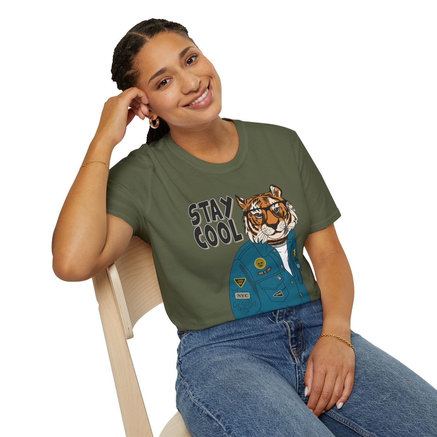 Cool Tiger Graphic T-Shirt | Stay Cool Tee, Unisex Sizes, Casual Wear, Gift for Animal Lovers, Everyday Style