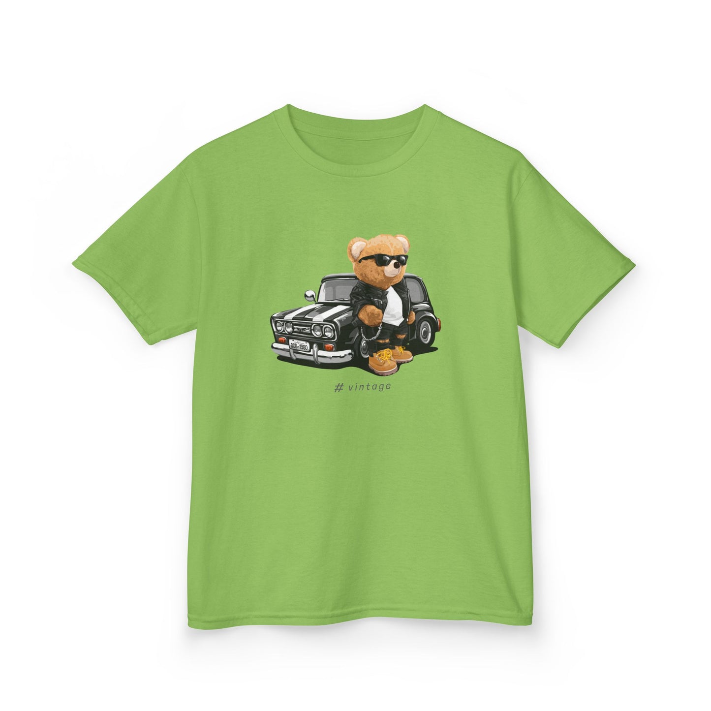 Cool Bear Kid's Tee, Funky Kids Shirt, Fun Summer Tee, Toddler Fashion, Gift for Kids Birthday Lime