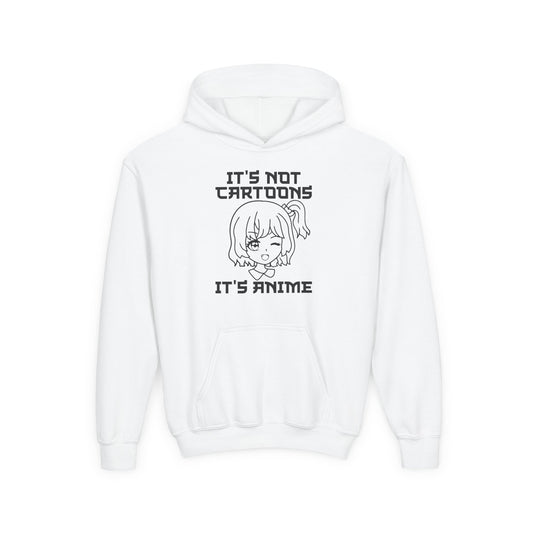 Anime Lover's Youth Hoodie - Anime Gift, Cartoon Humor, Youth Sweatshirt, Casual Wear, Gift for Fans White