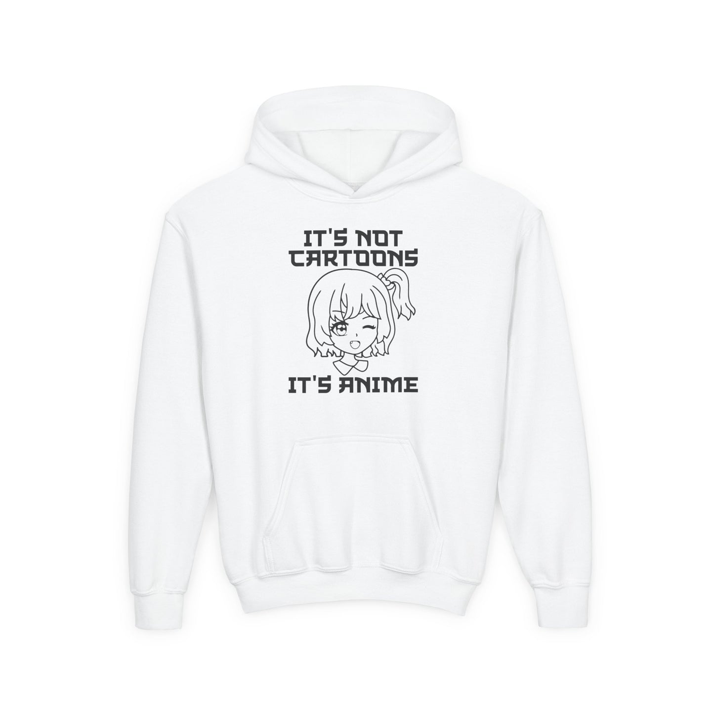 Anime Lover's Youth Hoodie - Anime Gift, Cartoon Humor, Youth Sweatshirt, Casual Wear, Gift for Fans White