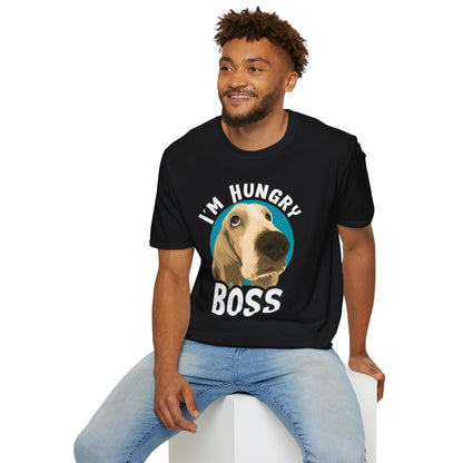 Hungry Boss Dog T-Shirt, Unisex Pet Lover Tee, Funny Animal Shirt, Gift for Dog Owners, Casual Style for Dog Lovers
