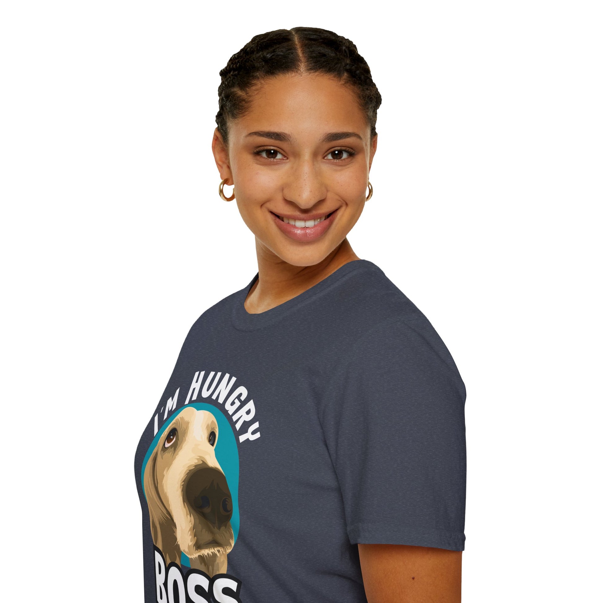 Hungry Boss Dog T-Shirt, Unisex Pet Lover Tee, Funny Animal Shirt, Gift for Dog Owners, Casual Style for Dog Lovers