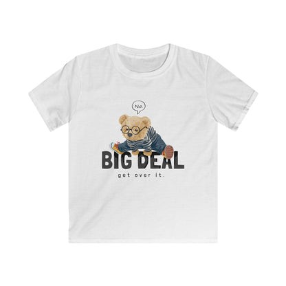 Kids Graphic Tee with Funny Bear - Big Deal, Get Over It! | Cute Gift for Birthdays, Playdates, Celebrations, Lounge Wear, Casual Clothing White