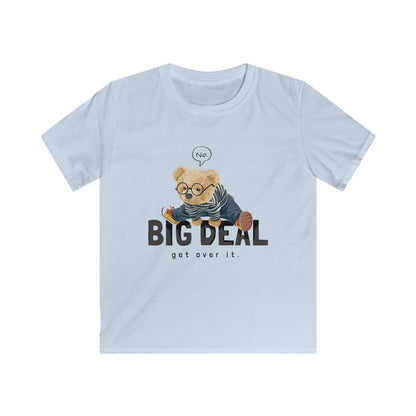 Kids Graphic Tee with Funny Bear - Big Deal, Get Over It! | Cute Gift for Birthdays, Playdates, Celebrations, Lounge Wear, Casual Clothing XL Light Blue