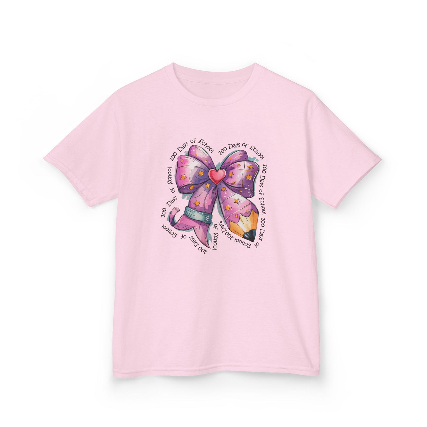 Kids Bow Graphic Tee, Birthday Gift for Girls, Cute Summer Top, Fun Kids Clothing, Birthday Party Attire, Playful Fashion Light Pink