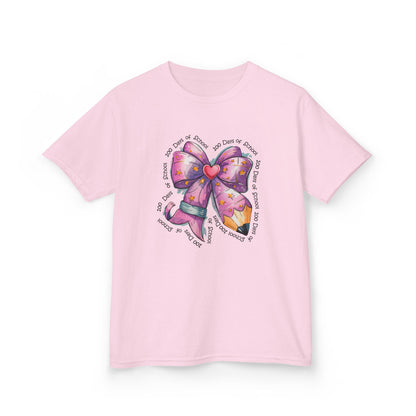 Kids Bow Graphic Tee, Birthday Gift for Girls, Cute Summer Top, Fun Kids Clothing, Birthday Party Attire, Playful Fashion Light Pink