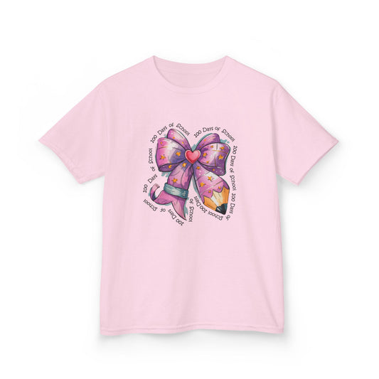 Kids Bow Graphic Tee, Birthday Gift for Girls, Cute Summer Top, Fun Kids Clothing, Birthday Party Attire, Playful Fashion Light Pink