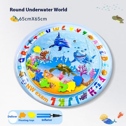 Summer Cooling Pet Water Bed Cushion Ice Pad Dog Sleeping Square Mat For Puppy Dogs Cats Pet Kennel Cool Cold Undersea World 65cm 1PCS