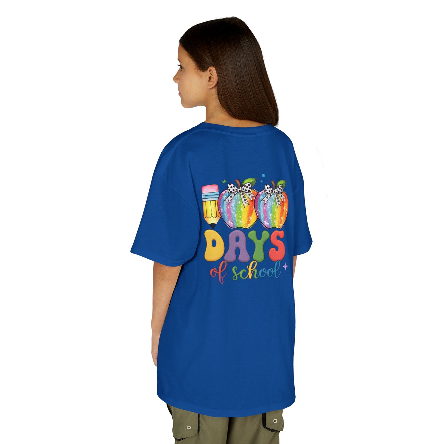Colorful 100 Days of School Kids Tee, Fun T-Shirt, Back to School, Teacher Gift, Rainbow Design, Kid's Clothing