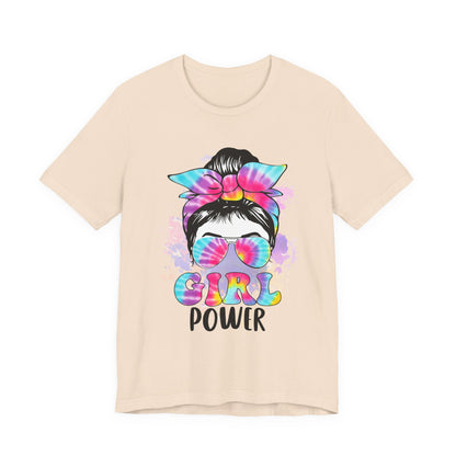 Empowering Girl Power Tee, Unisex T-Shirt for Girls, Feminist Apparel, Gift for Her, Cute Summer Top, Casual Statement Shirt Soft Cream