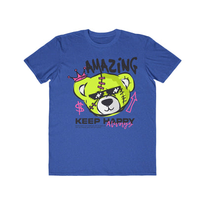 Amazing Keep Happy Urban Wear For Men, Trendy Graphic T-Shirt, Casual Wear, Gift for Him, Fun Summer Apparel Heather Blue