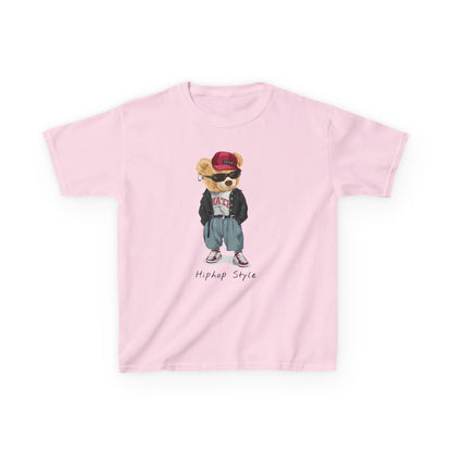 Trendy Kids Tee, Cool Bear Graphic Tee, Youth Fashion T-Shirt, Street Style Kids Shirt, Unique Kids Apparel, Fun Summer Tee Light Pink