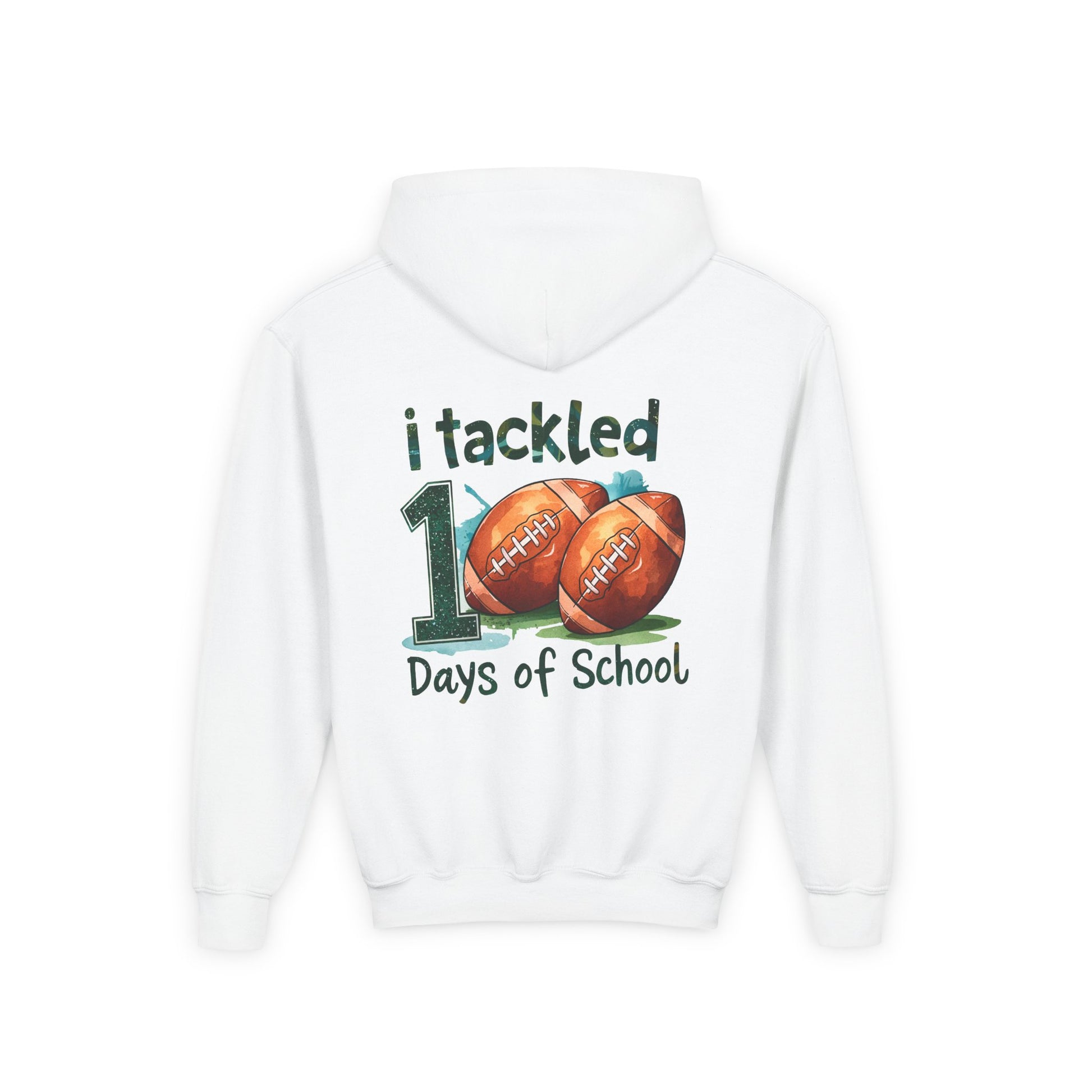 Youth Football Event Hoodie, 100 Days of School Sweatshirt, Back to School Gift, Student Motivation, Sports Lover Apparel