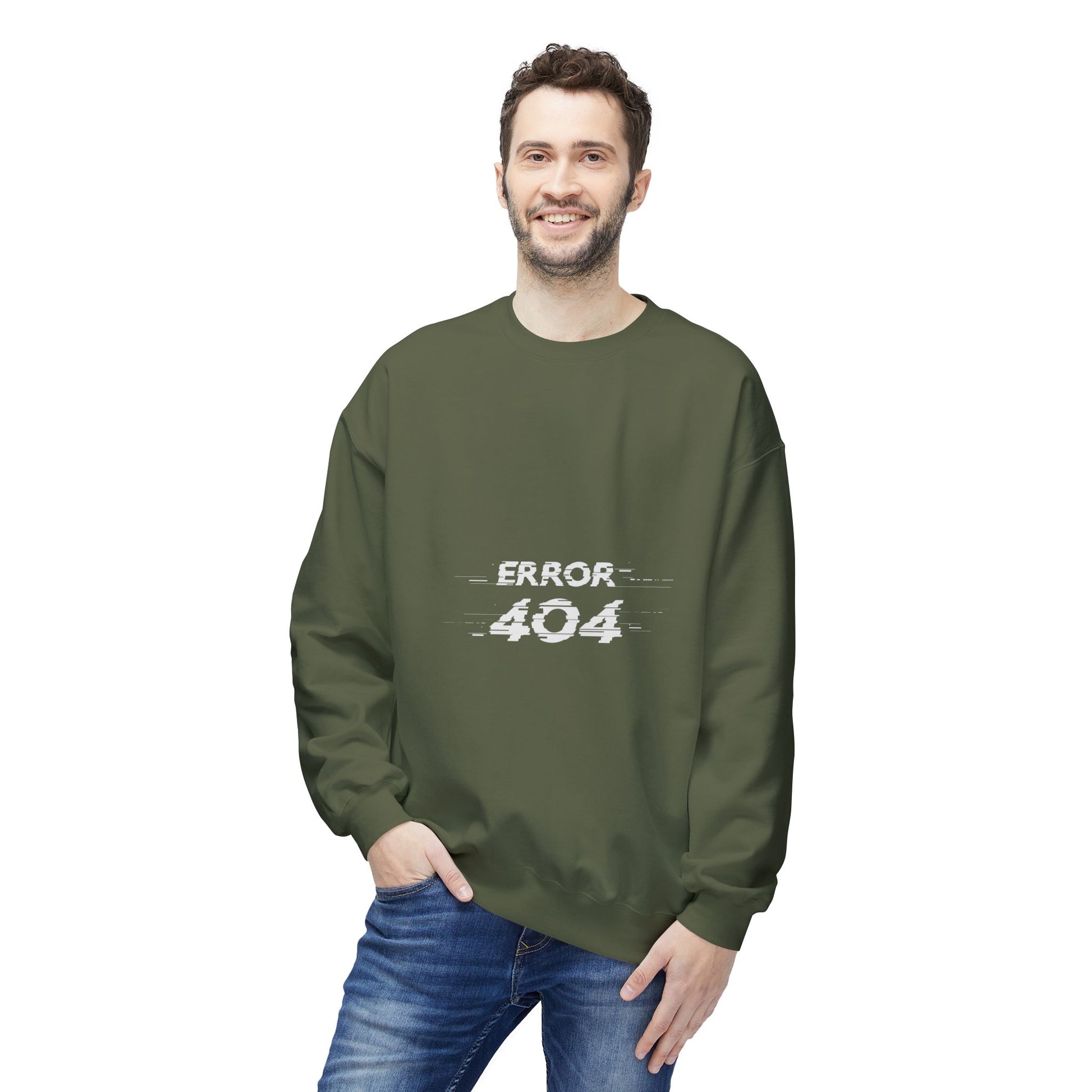 Error 404 Crewneck Sweatshirt, Funny Gift for Tech Lovers, Unisex Fleece Sweater, Casual Outfit, Geeky Humor Clothing