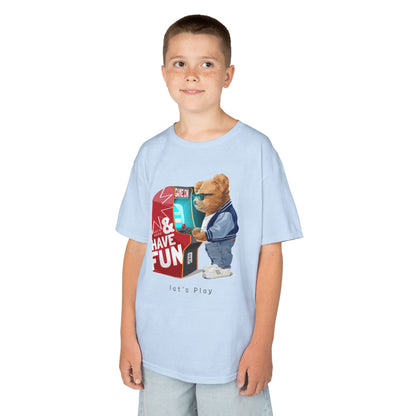 Cute Bear Gaming Kids Tee, Perfect for Fun Playtime, Birthday Gift, Casual Wear, Gift for Kids, Fun Kid’s Fashion