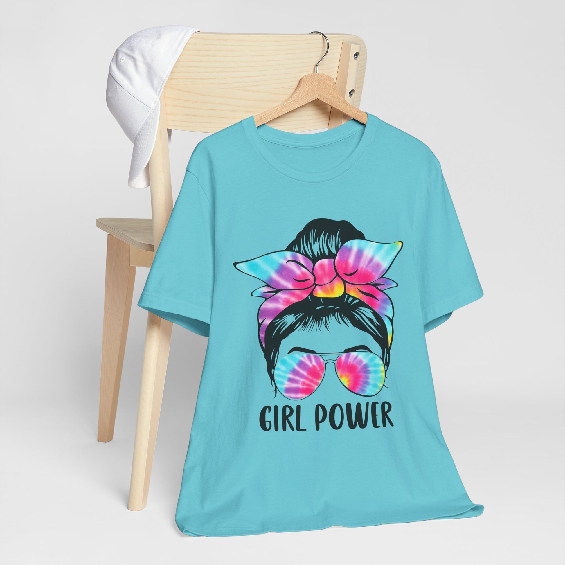 Girl Power Tie-Dye Tee, Unisex Short Sleeve Shirt, Feminist Apparel, Gift for Her, Casual Everyday Wear, Birthday Present