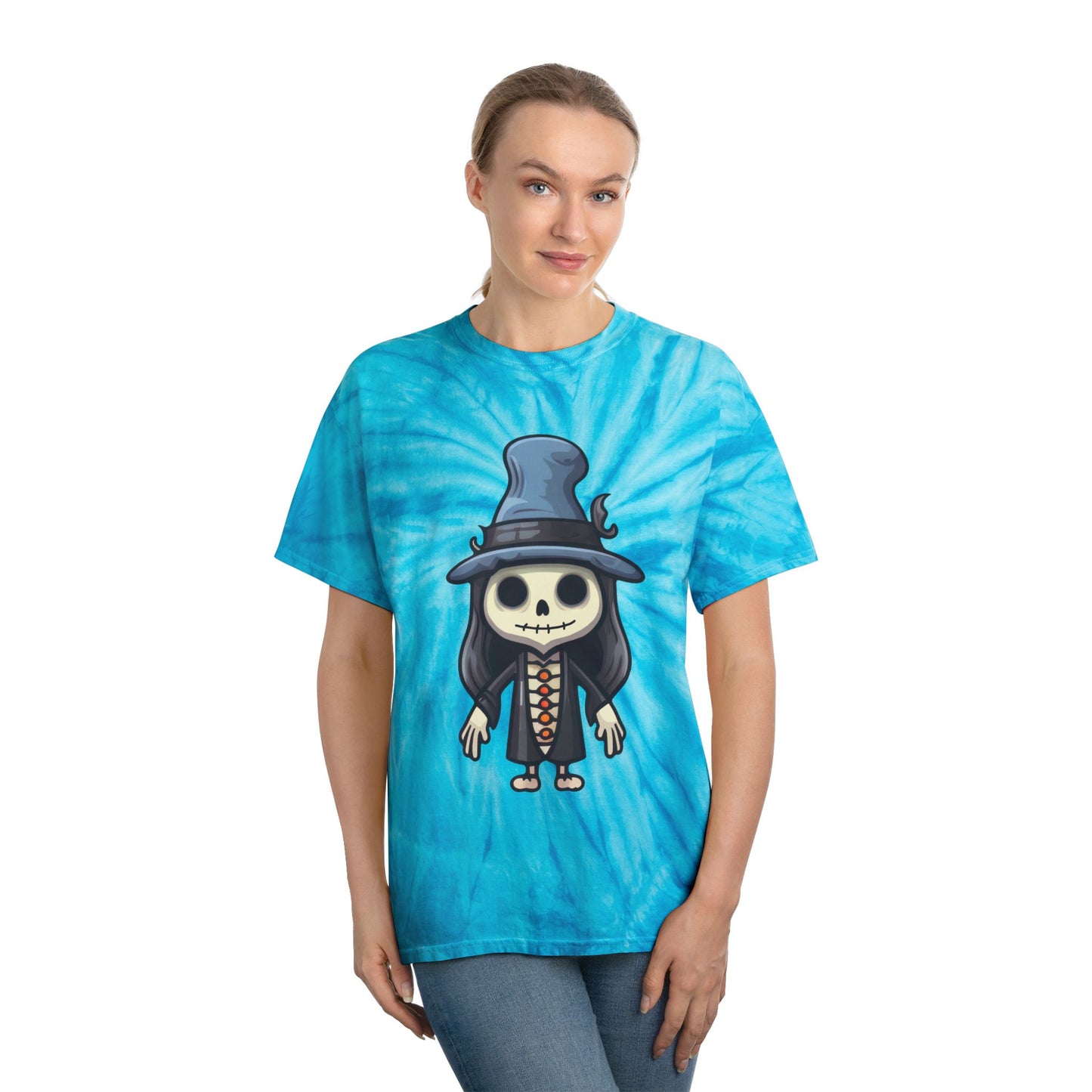 Whimsical Tie-Dye Tee, Cyclone Skull Graphic Shirt, Cute Festival Outfit, Summer Vibes, Perfect for Gifts - Cozy Kawaii LLC