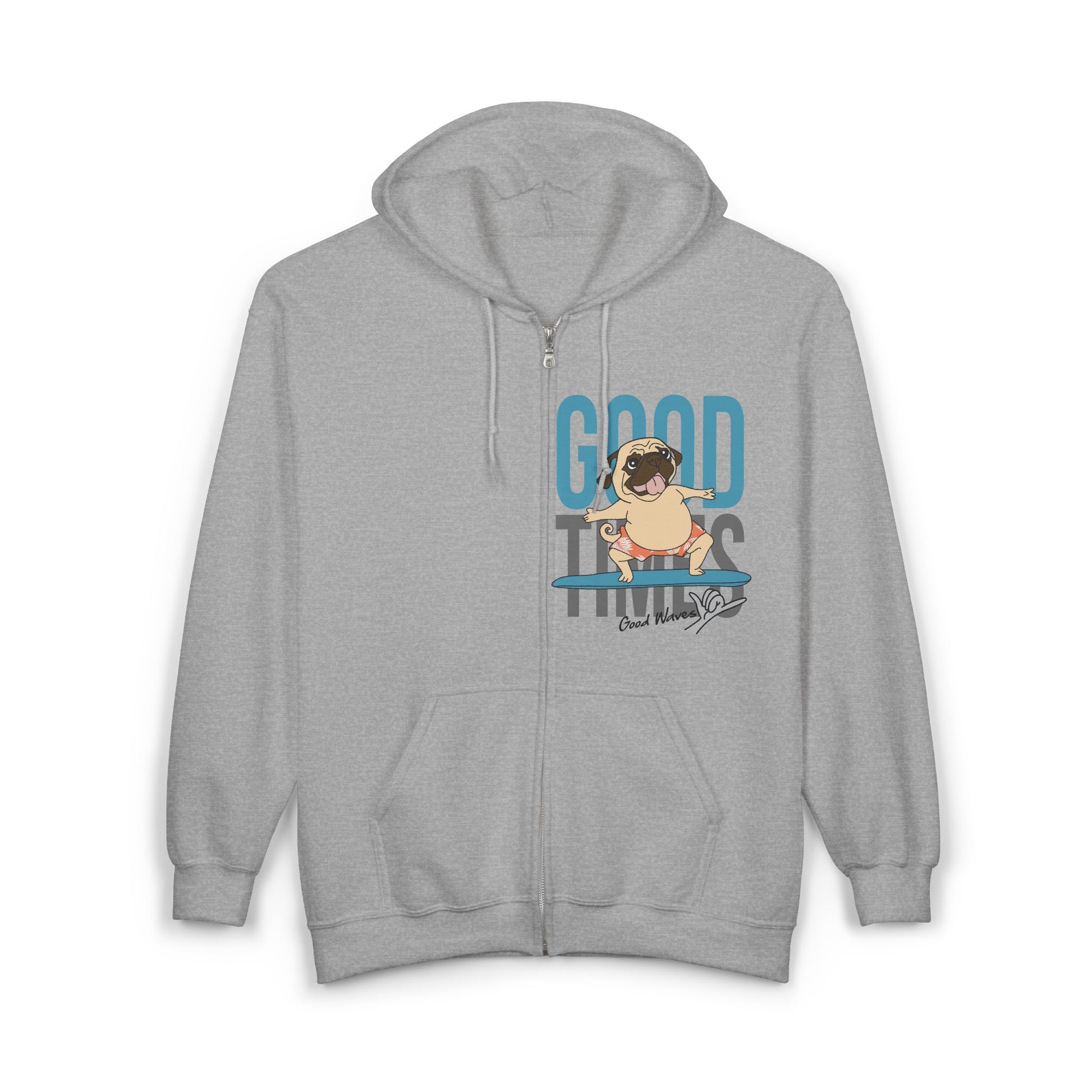 Good Vibes Full Zip Hoodie - Cozy Unisex Zip-up, Perfect for Gifting, Casual Wear, Fun Times, Everyday Comfort