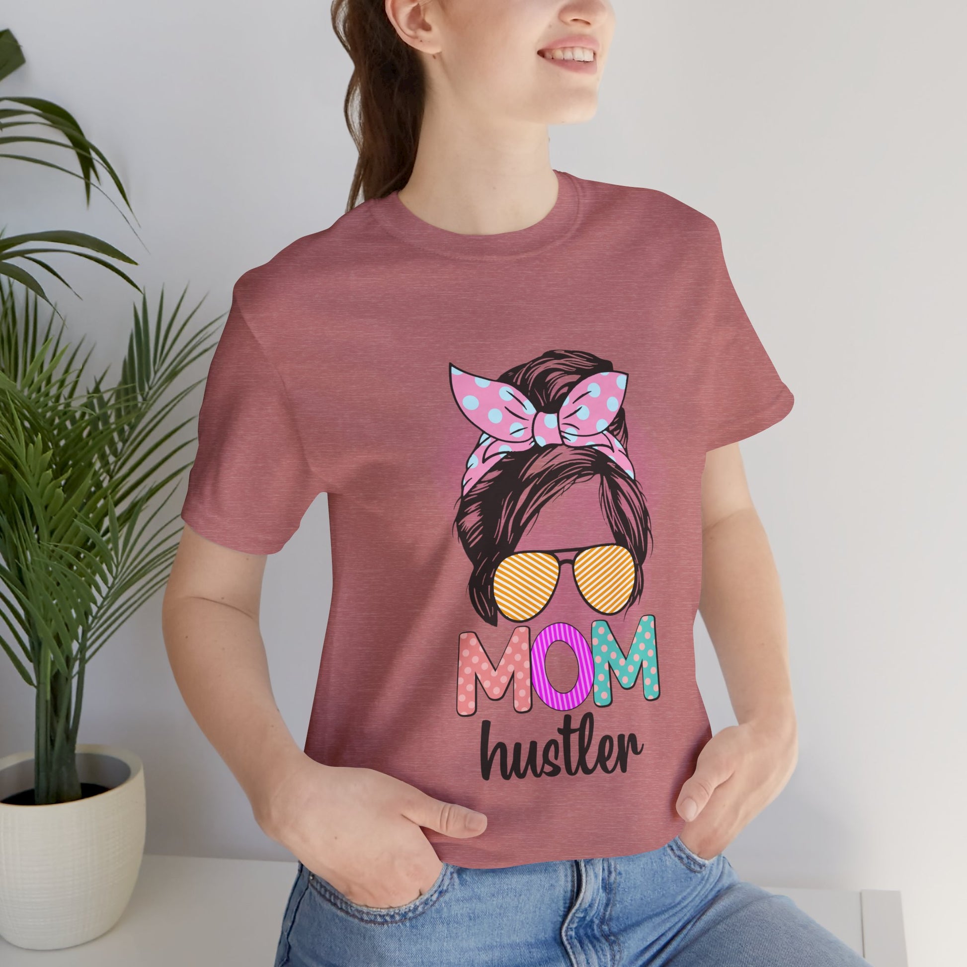 Mom Hustler Graphic Tee, Trendy Shirt for Moms, Mother's Day Gift, Motivational Tee, Casual Wear