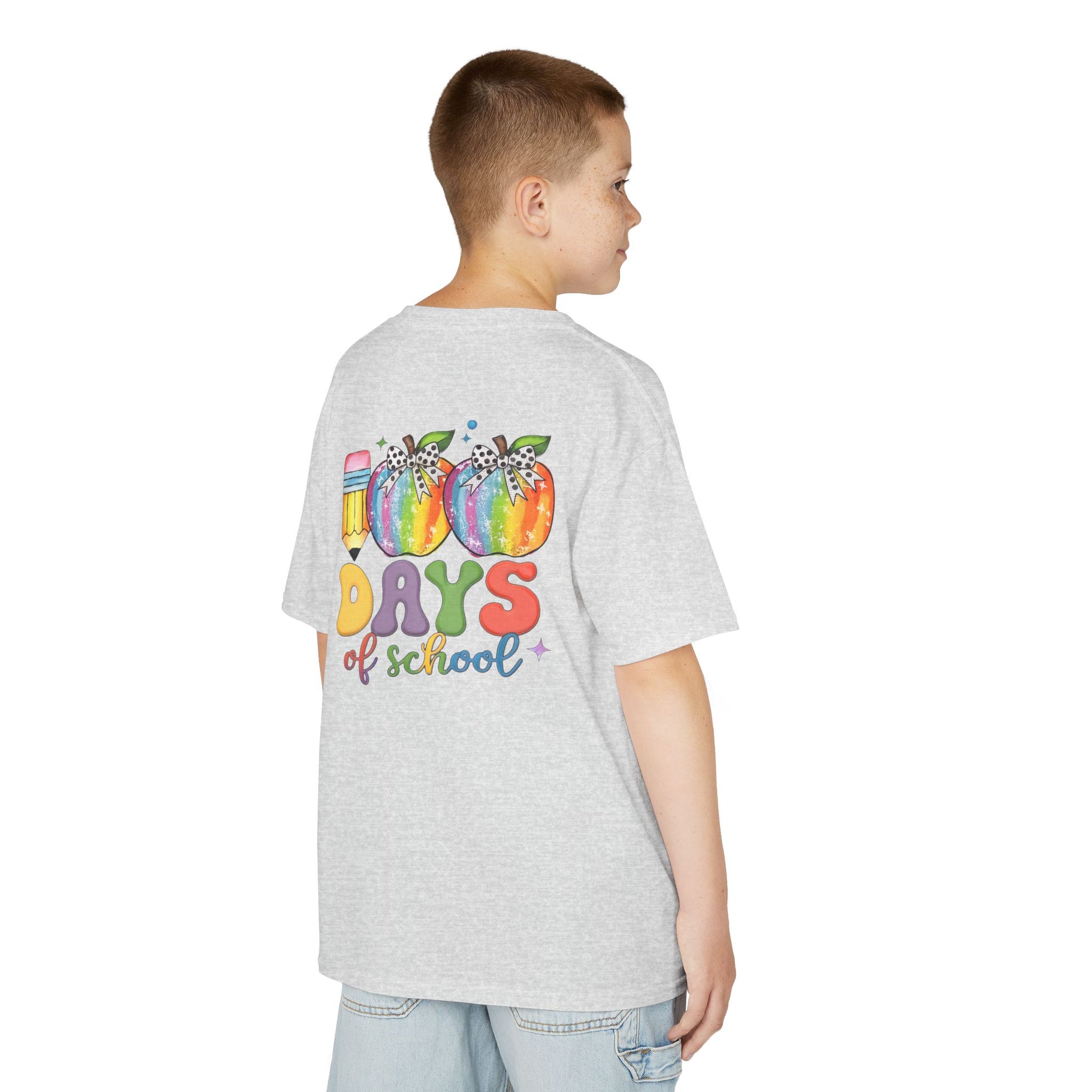 Colorful 100 Days of School Kids Tee, Fun T-Shirt, Back to School, Teacher Gift, Rainbow Design, Kid's Clothing