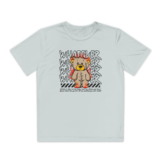 Bear Youth Graphic Tee, Motivational Tee for Kids, Fun Animal Print Shirt, Gift for Young Competitors, Casual Everyday Wear Silver
