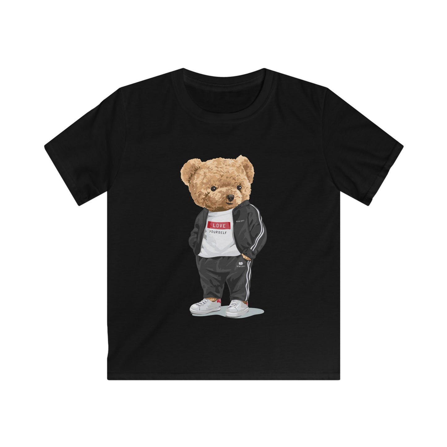 Cool Bear Kids Tee, Cute Animal Graphic T-Shirt, Youth Streetwear, Kids Fashion, Birthday Gift, Casual Wear, Back-to-School Black