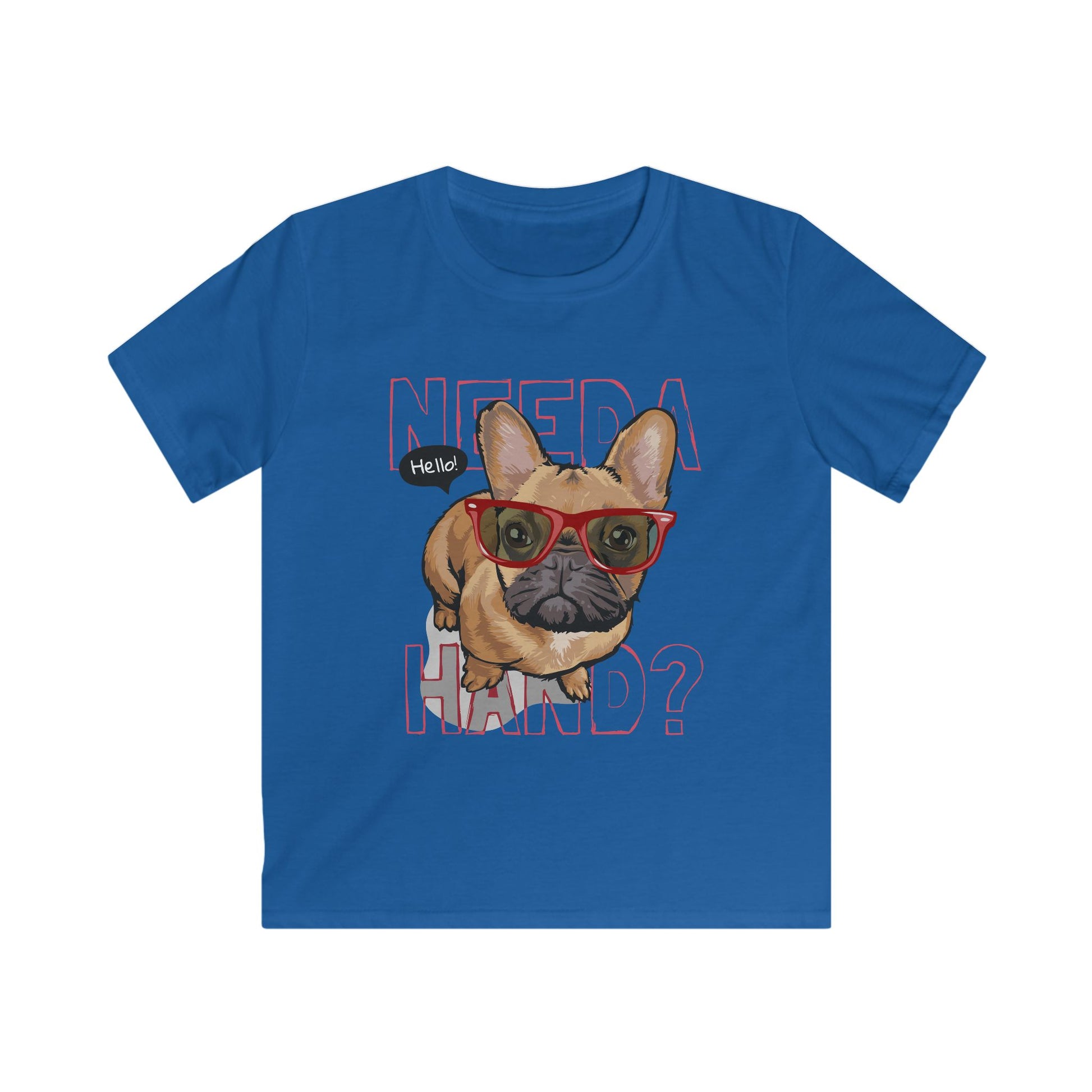 Kids French Bulldog Tee, Cute Dog Graphic Shirt, Fun Gift for Kids, Birthday Party Dress, Pet Lover Apparel Royal