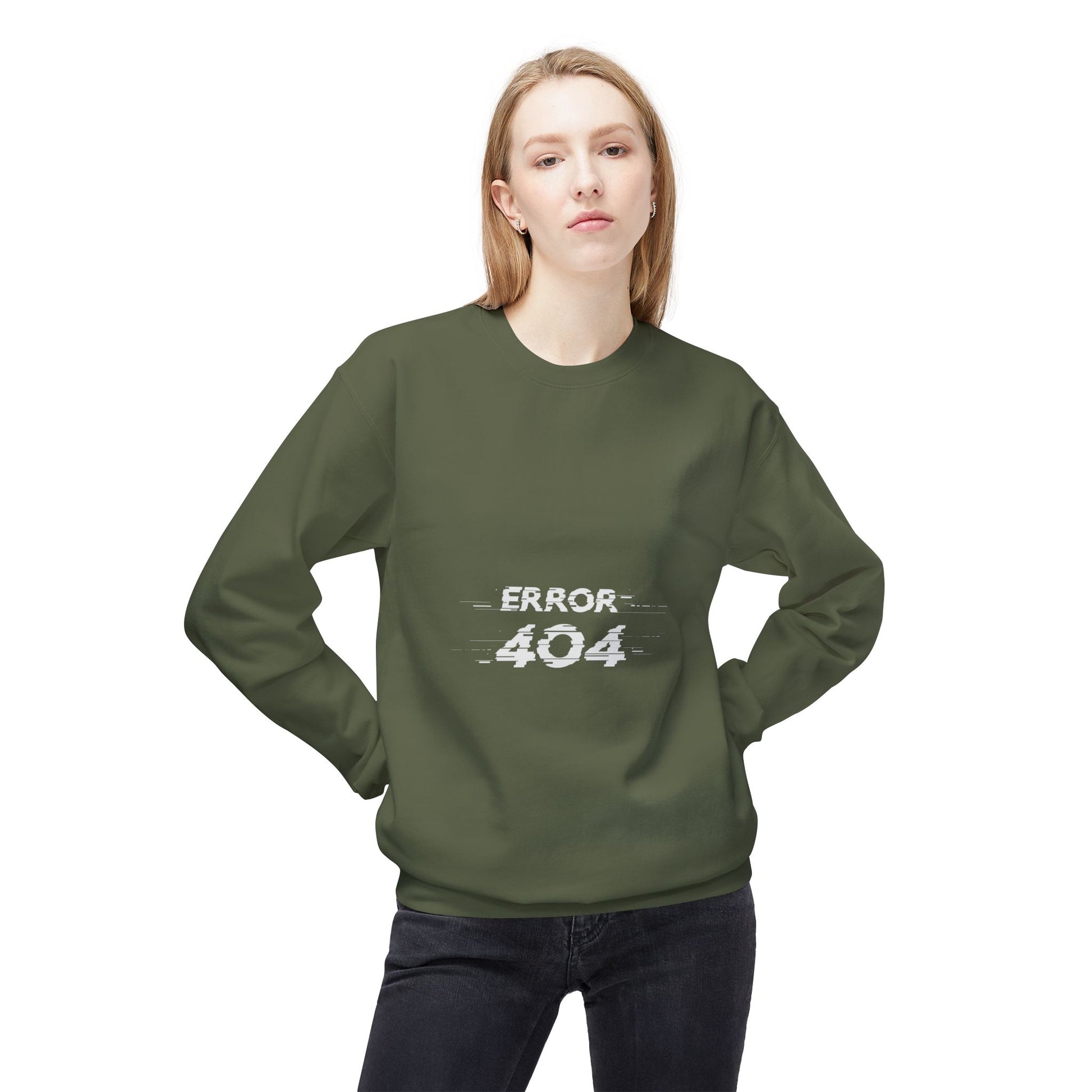 Error 404 Crewneck Sweatshirt, Funny Gift for Tech Lovers, Unisex Fleece Sweater, Casual Outfit, Geeky Humor Clothing