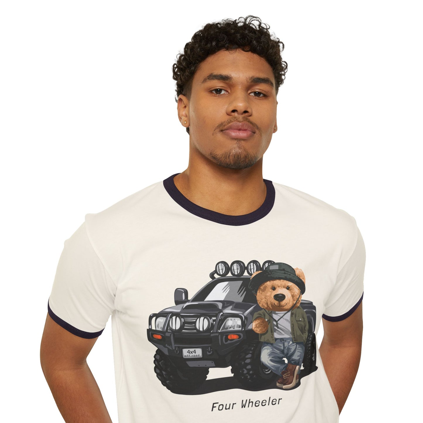 Adventure Bear Ringer T-Shirt | Casual Wear, Gifts for Kids & Teens, Outdoor Enthusiasts, Cute Graphic Tee, Birthday Present