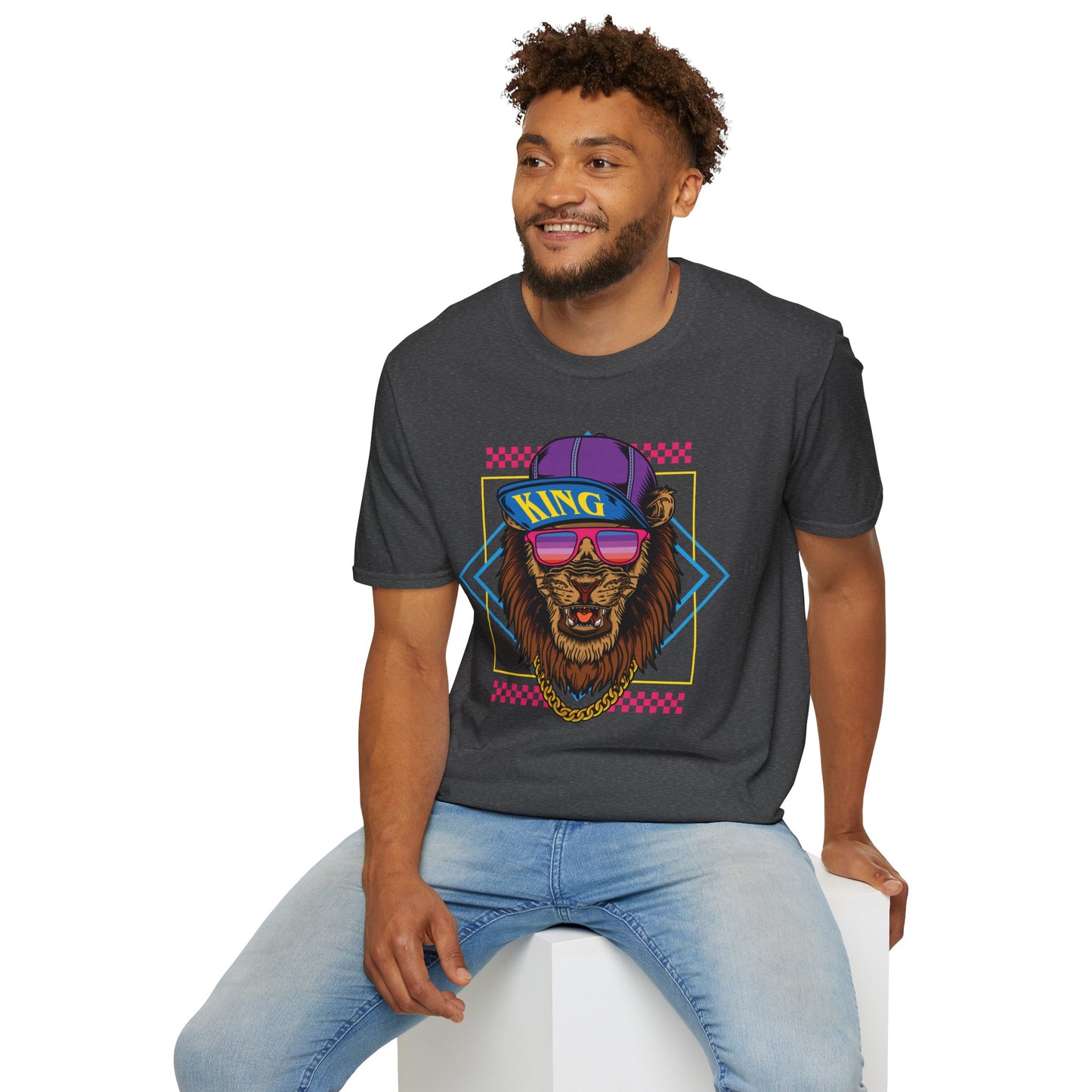 King Lion Graphic T-Shirt, Unisex Tee, Casual Wear, Gift for Animal Lovers, Streetwear, Festival Fashion