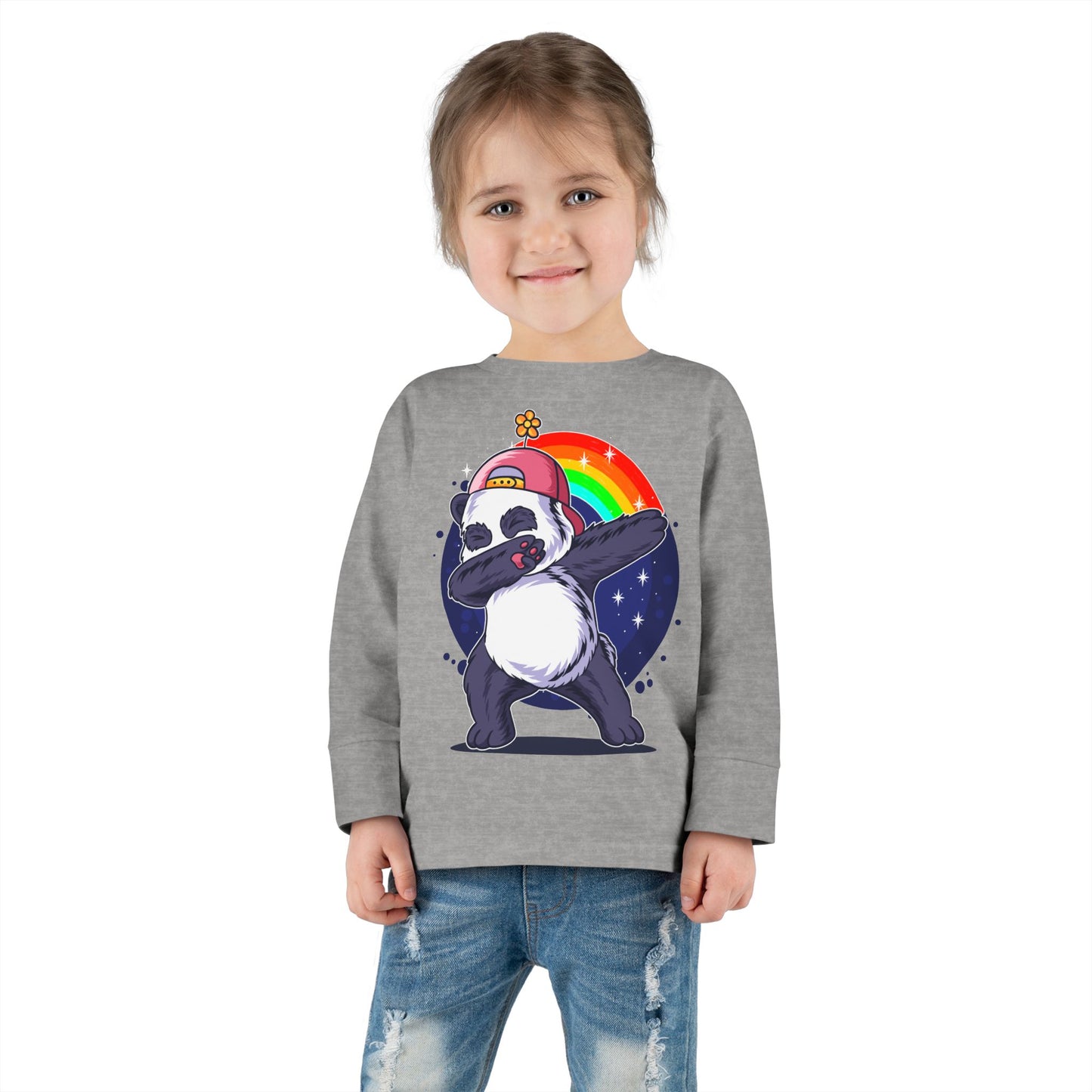 Adorable Panda Long Sleeve Tee for Toddlers - Cute, Funny, Stylish, Comfortable, Perfect for Playtime or Gifts