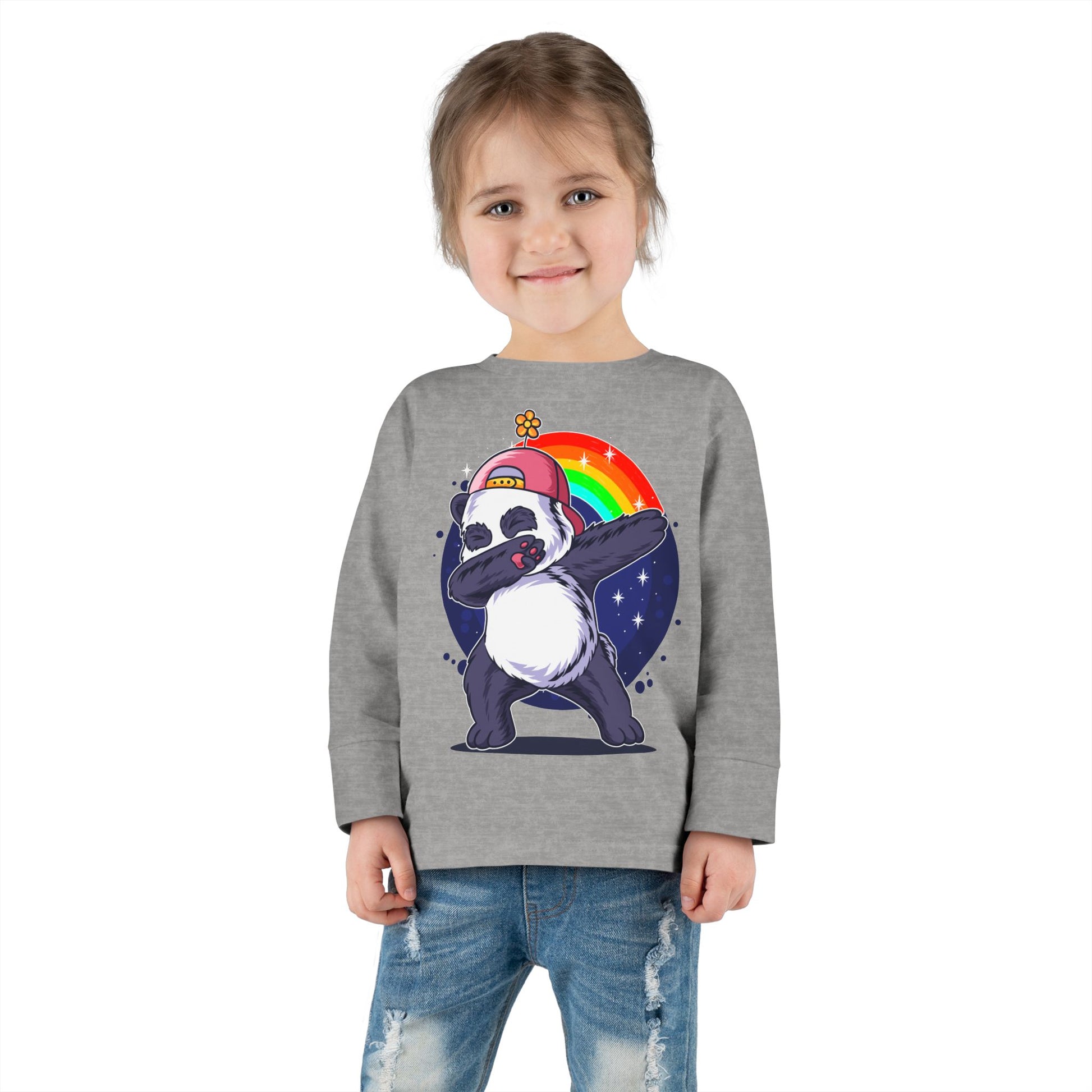Adorable Panda Long Sleeve Tee for Toddlers - Cute, Funny, Stylish, Comfortable, Perfect for Playtime or Gifts