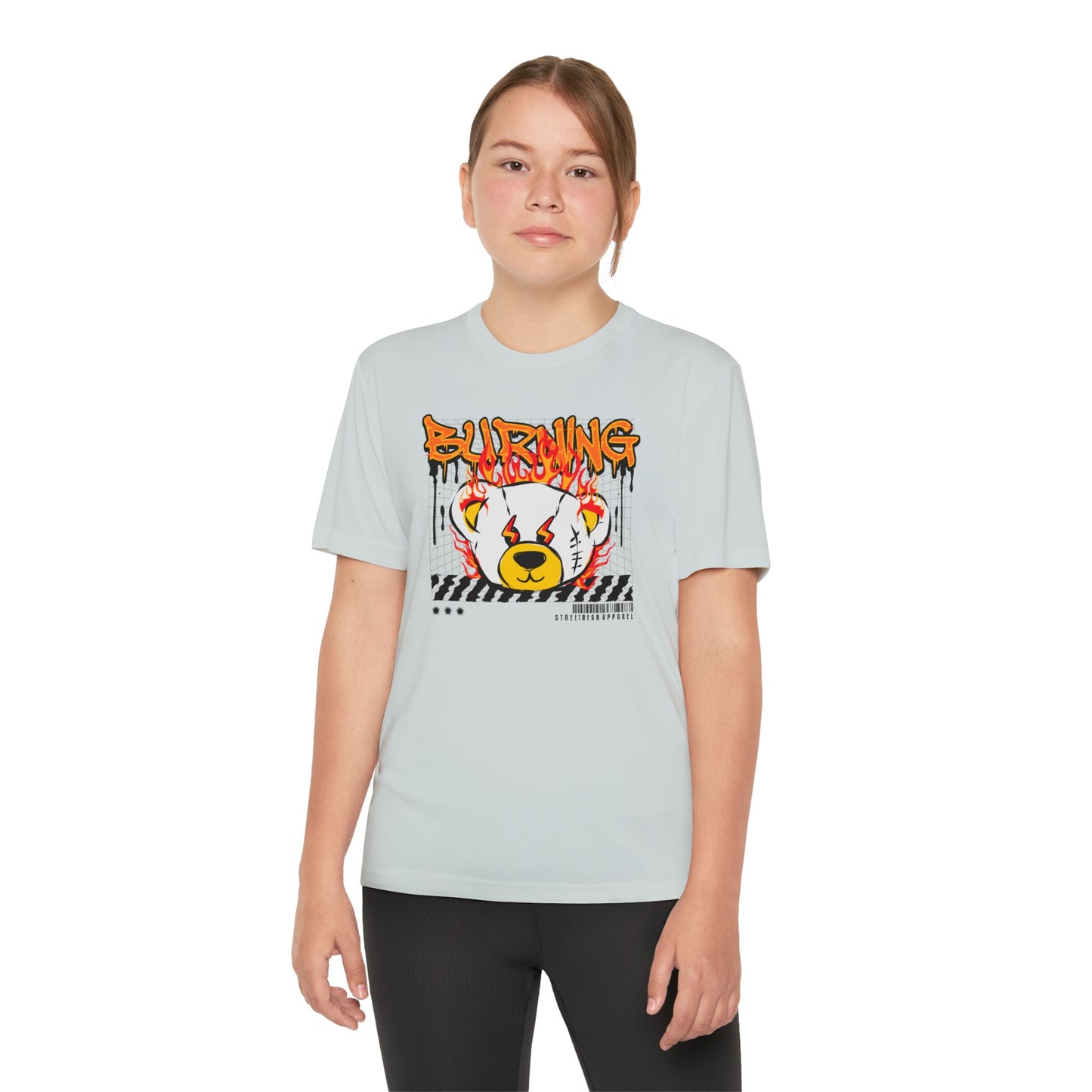Burning Bear Youth Competitor Tee, Graphic T-Shirt, Trendy Kids Apparel, Streetwear, Cool Gift for Boys and Girls