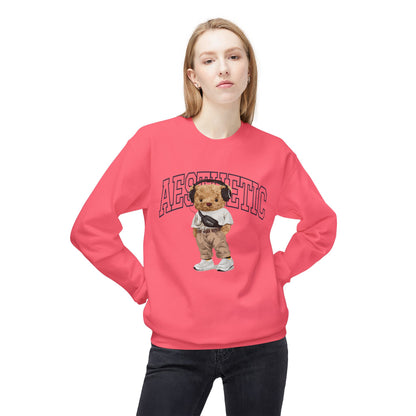 Aesthetic Bear Crewneck Sweatshirt | Cozy Unisex Fleece Top, Casual Wear, Gift Idea, Trendy Fashion, Streetwear Style, Comfortable Layer