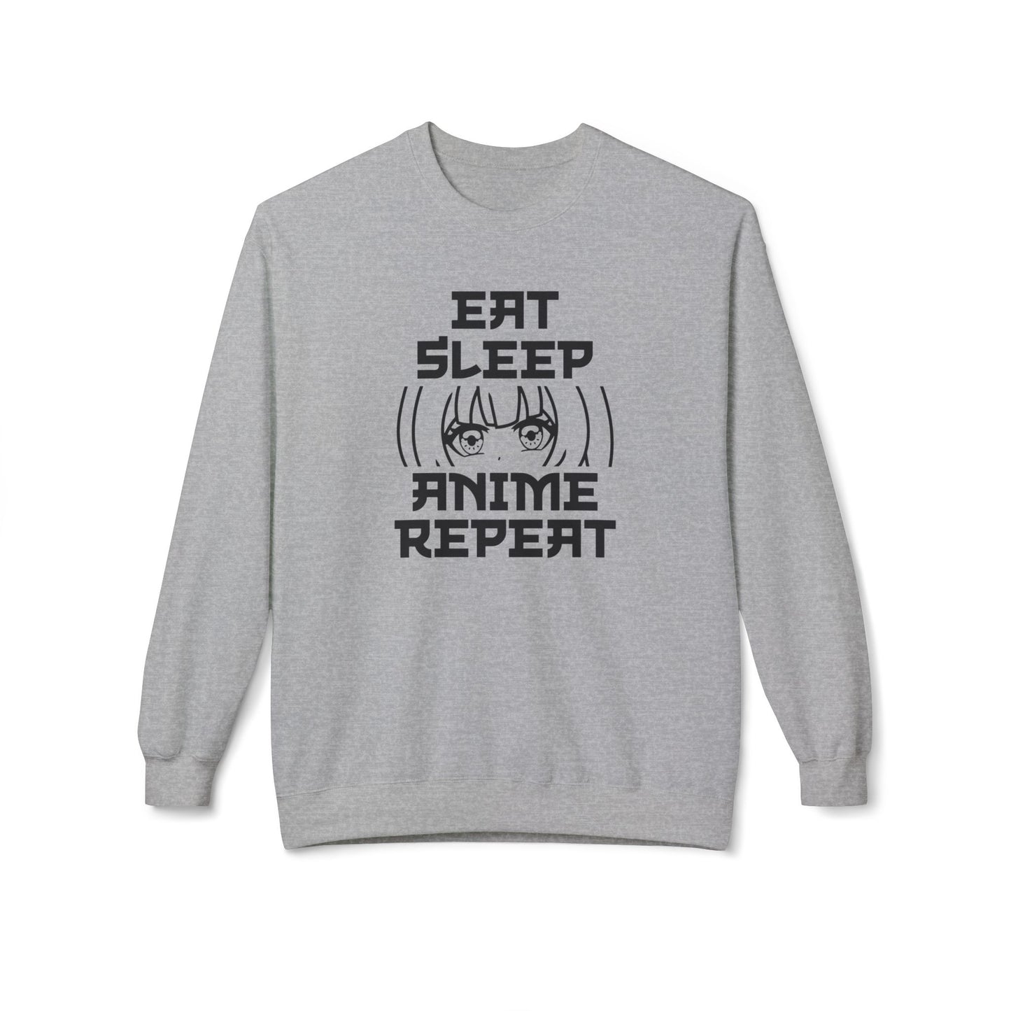 Anime Fan Crewneck Sweatshirt, Cozy Fleece, Gift for Anime Lovers, Casual Wear, Funny Sweatshirt Sport Grey