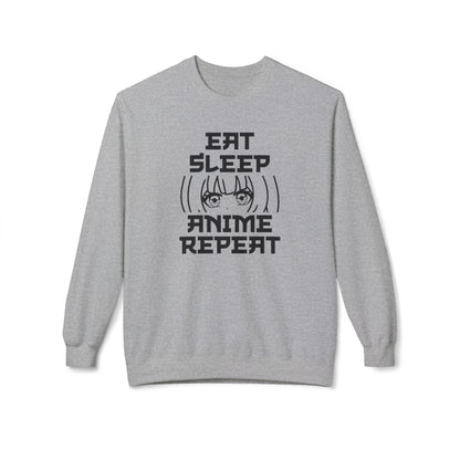 Anime Fan Crewneck Sweatshirt, Cozy Fleece, Gift for Anime Lovers, Casual Wear, Funny Sweatshirt Sport Grey