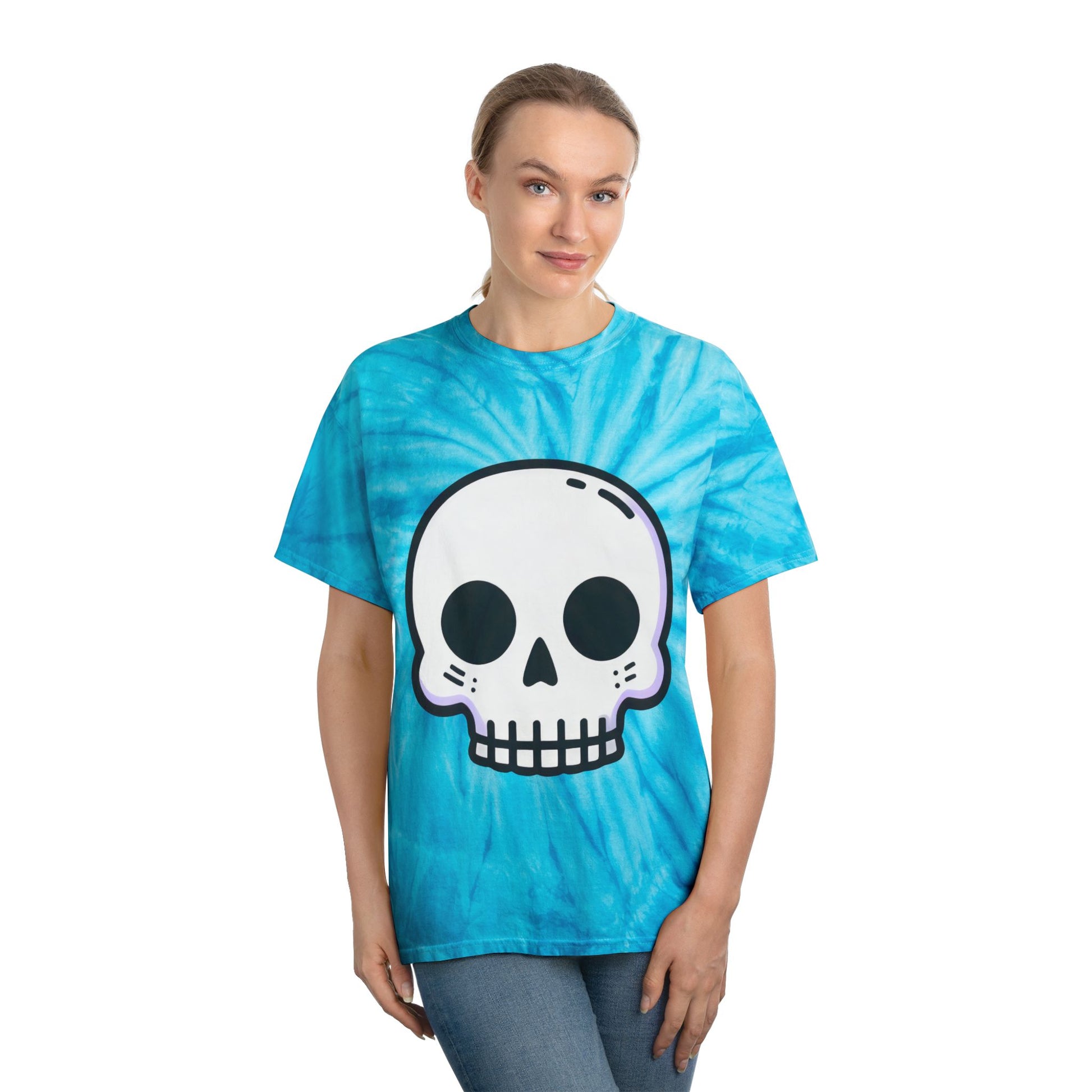 Cyclone Tie-Dye Tee with Skull Design - Boho Graphic T-Shirt for Music Festivals, Casual Wear, Summer Style, Gift Idea - Cozy Kawaii LLC