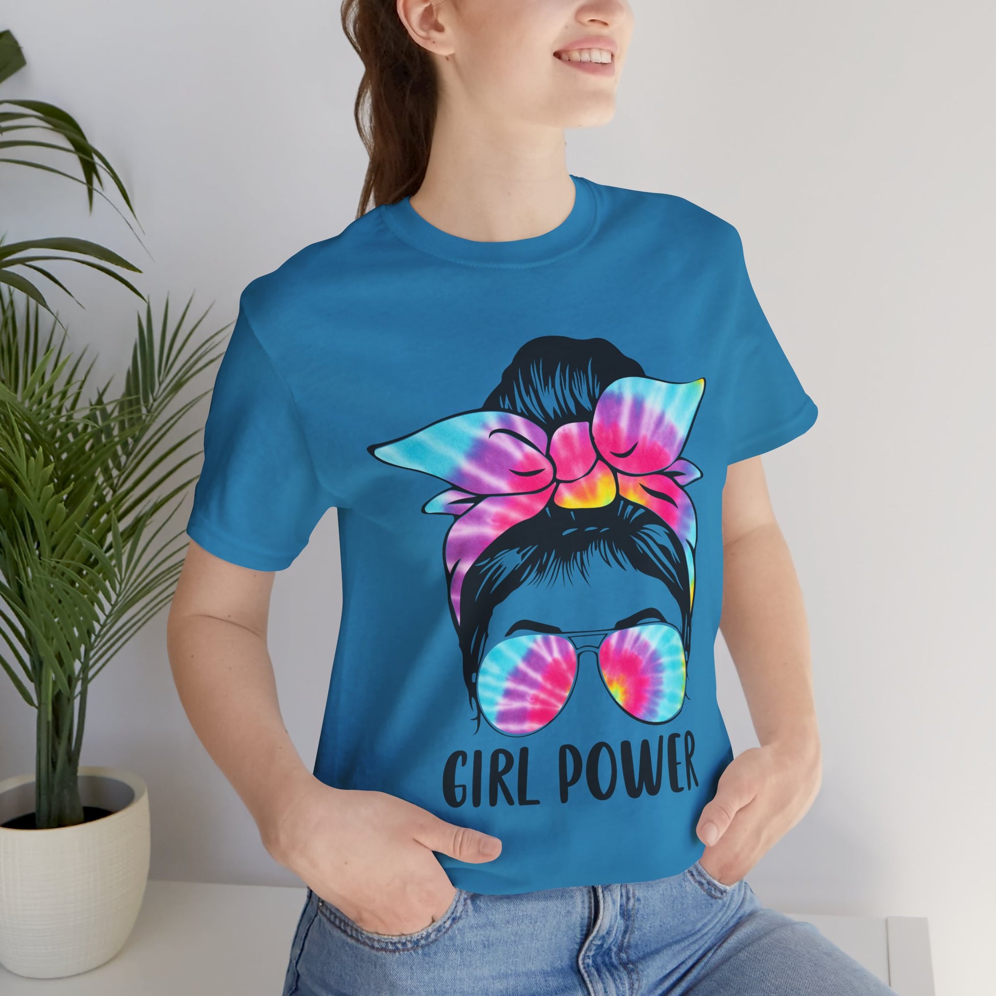 Girl Power Tie-Dye Tee, Unisex Short Sleeve Shirt, Feminist Apparel, Gift for Her, Casual Everyday Wear, Birthday Present