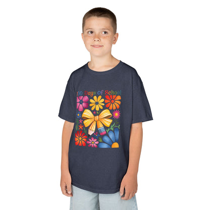 Colorful 100 Days of School Kids Tee, Flower Print T-Shirt for Students, End of Year Celebration Shirt, Fun School Day Wear, Gift for Kids