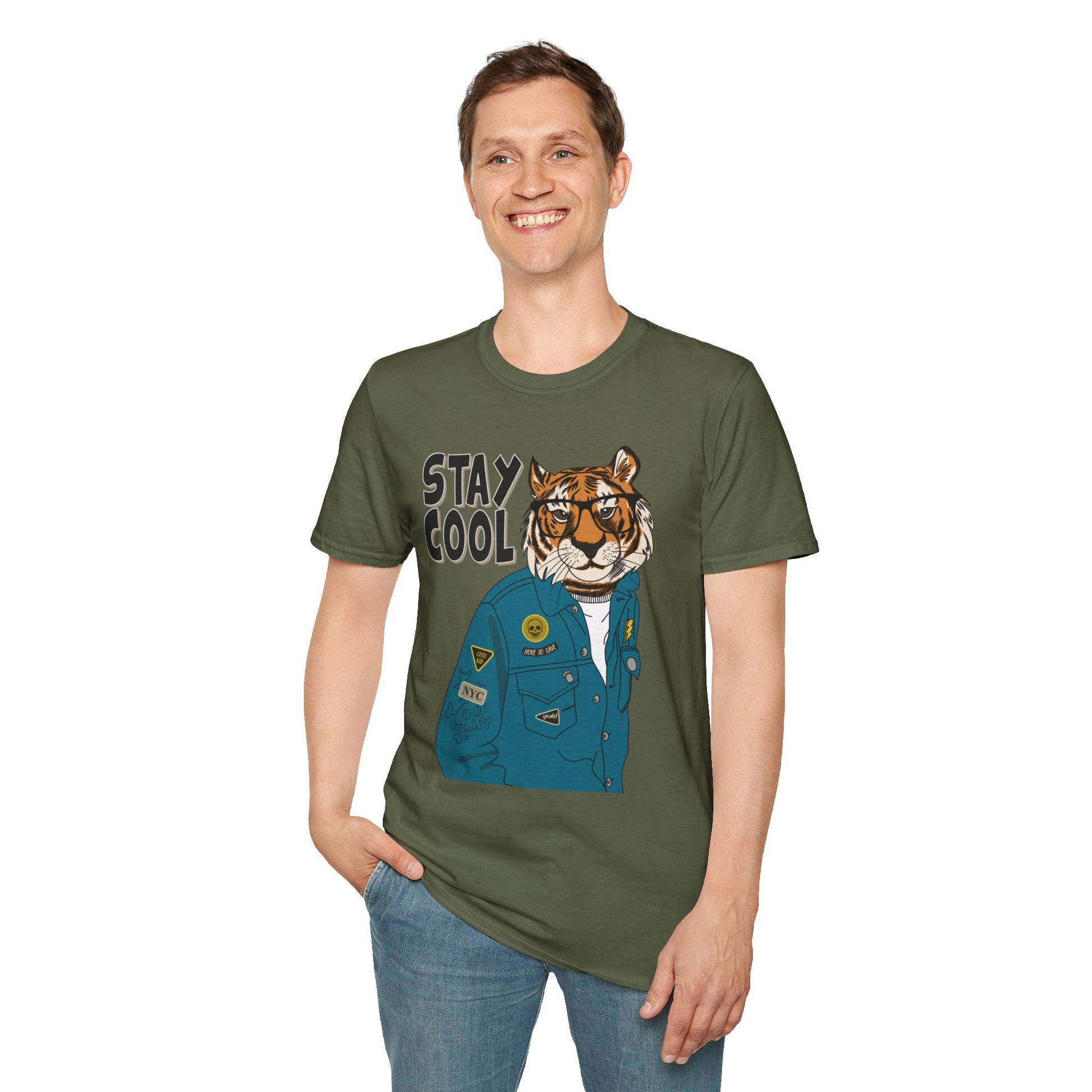 Cool Tiger Graphic T-Shirt | Stay Cool Tee, Unisex Sizes, Casual Wear, Gift for Animal Lovers, Everyday Style