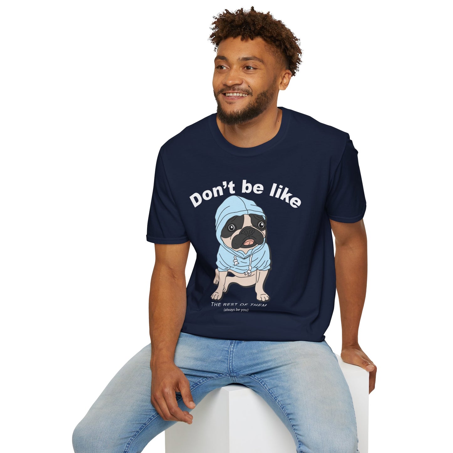 Fun Dog Graphic T-Shirt, Cute Pet Lover Tee, Dog Gifts, Animal Humor Shirt, Casual Everyday Wear Navy